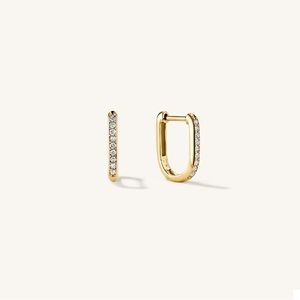 Mejuri Pave Diamond Huggie U hoops